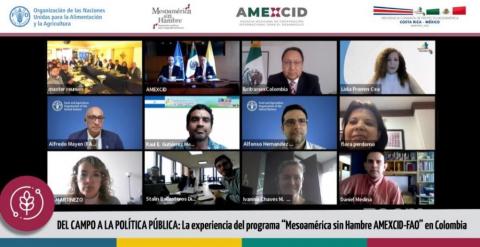 Del campo a la política pública: así presentó Colombia la experiencia del programa “Mesoamérica sin Hambre AMEXCID-FAO” 